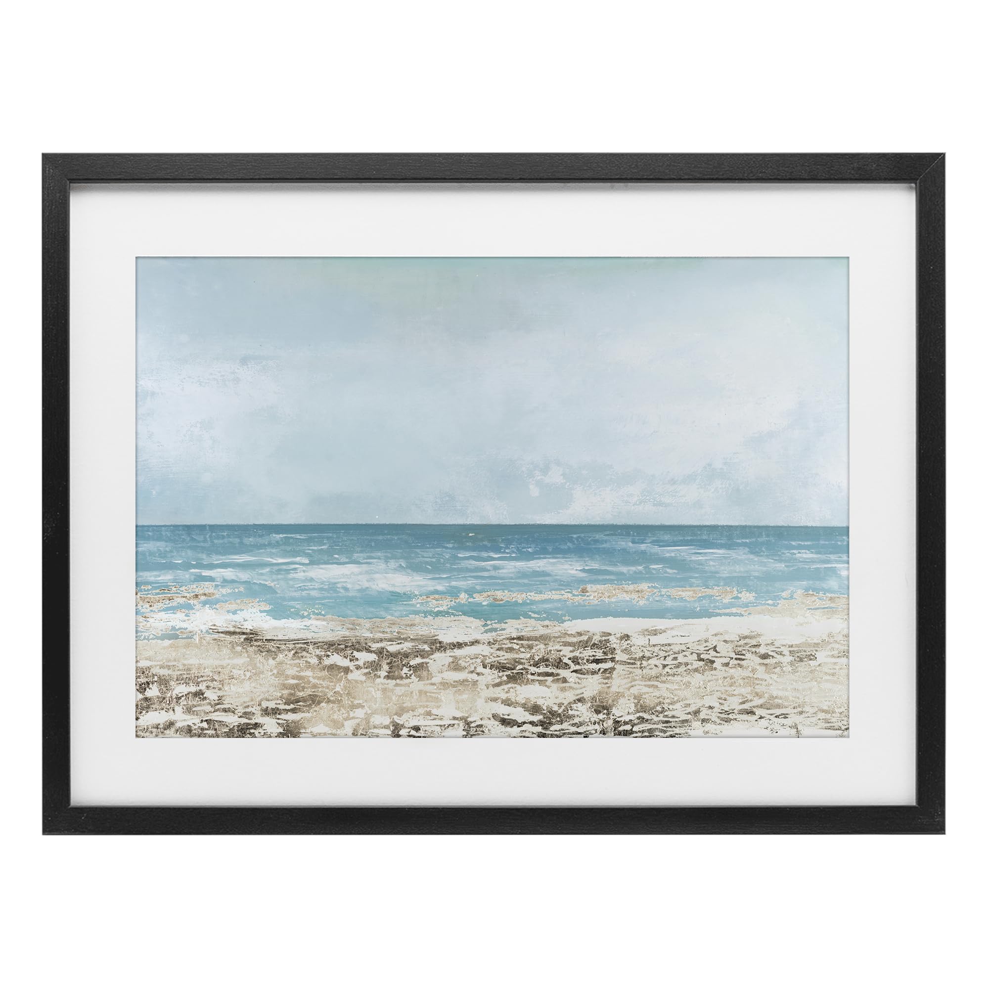 Peaceful Coastal Seascape Horizon, 14 x 20 Inch Framed Print Under Glass