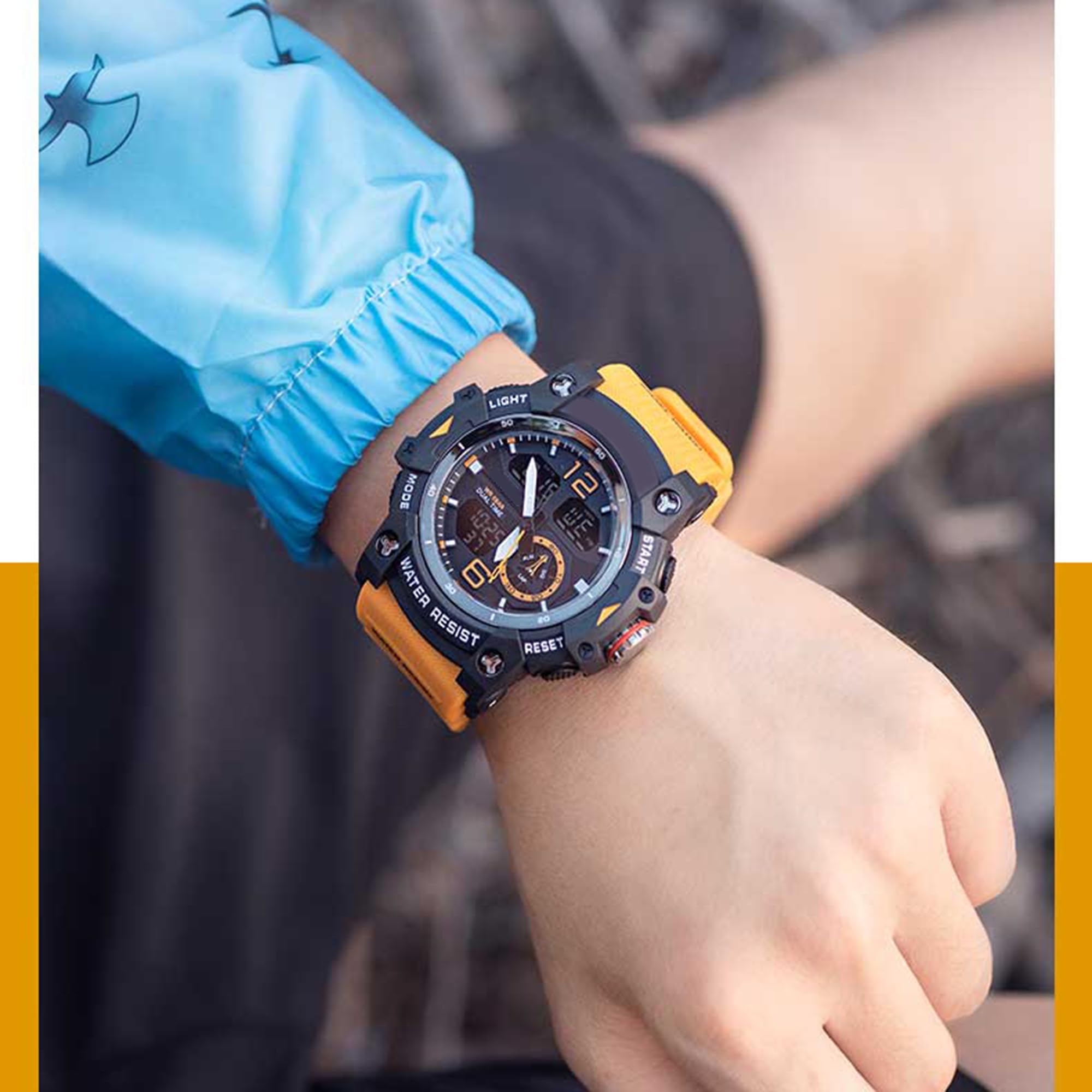 findtime Montres militaires pour homme - Montre numérique et analogique - Étanche - Montre sportive - LED - Calendrier - Réveil - Chronomètre avec bracelet - Montre tactique - Pour homme - Extérieur