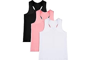 3 Pieces Girls Athletic Tank Top for Dance Gymnastics