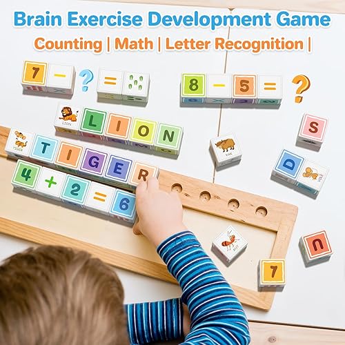 Miniatura 4 de ABC 123 Bloques de construcción para niños pequeños, juguetes sensoriales de cubo magnético, aprendizaje preescolar del alfabeto, número y animales,