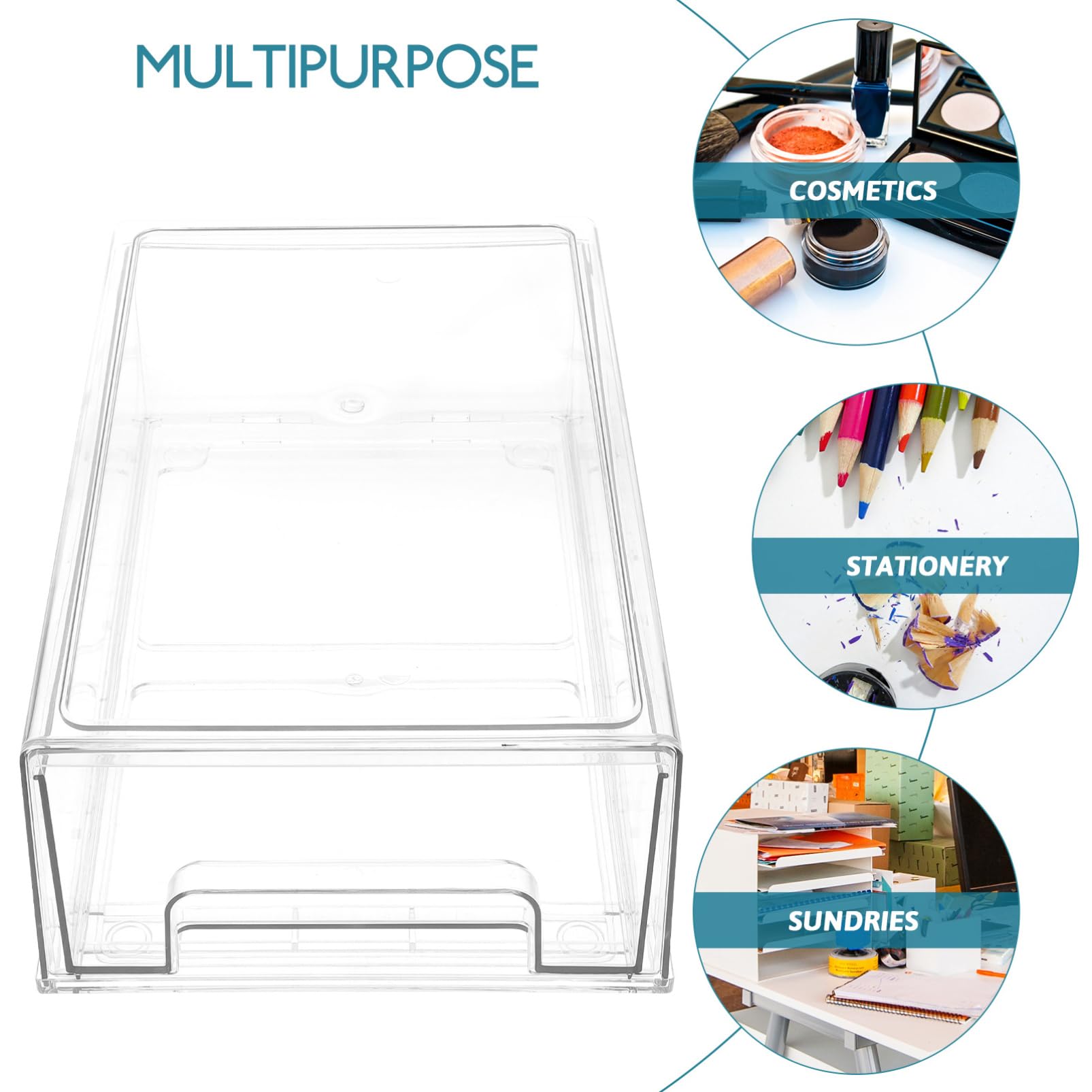 Scatola Organizer per Cassetti in Pet Design Semplice e Funzionale per Ufficio e Dormitorio, Facilita L'organizzazione la Visibilità di Vari Oggetti