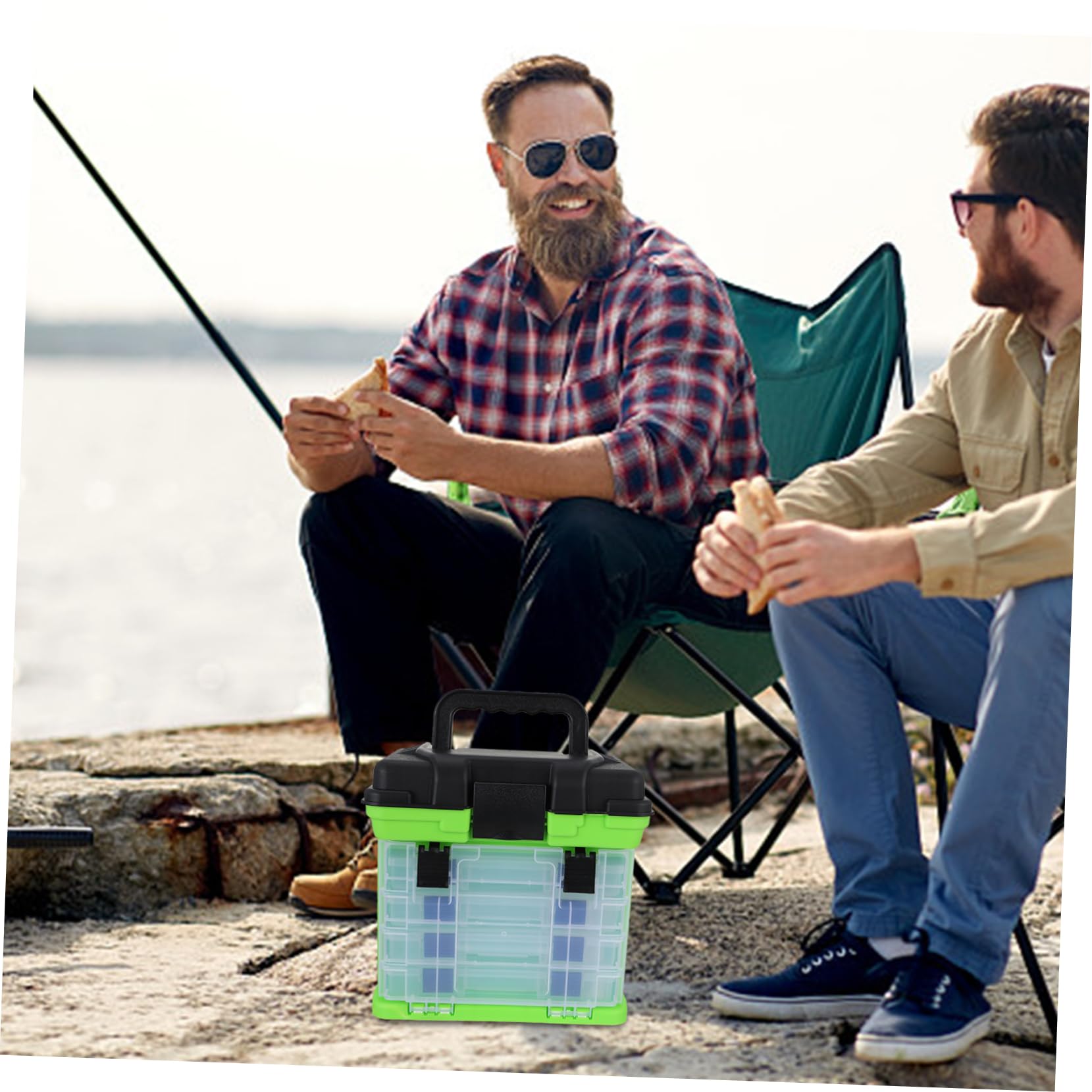 Boîte à Outils pour Matériel De Pêche Boîtes De Tacle De Pêche Porte-leurre De Pêche Boîtes De Leurres De Pêche Stockage D'articles De Pêche Plastique Vert