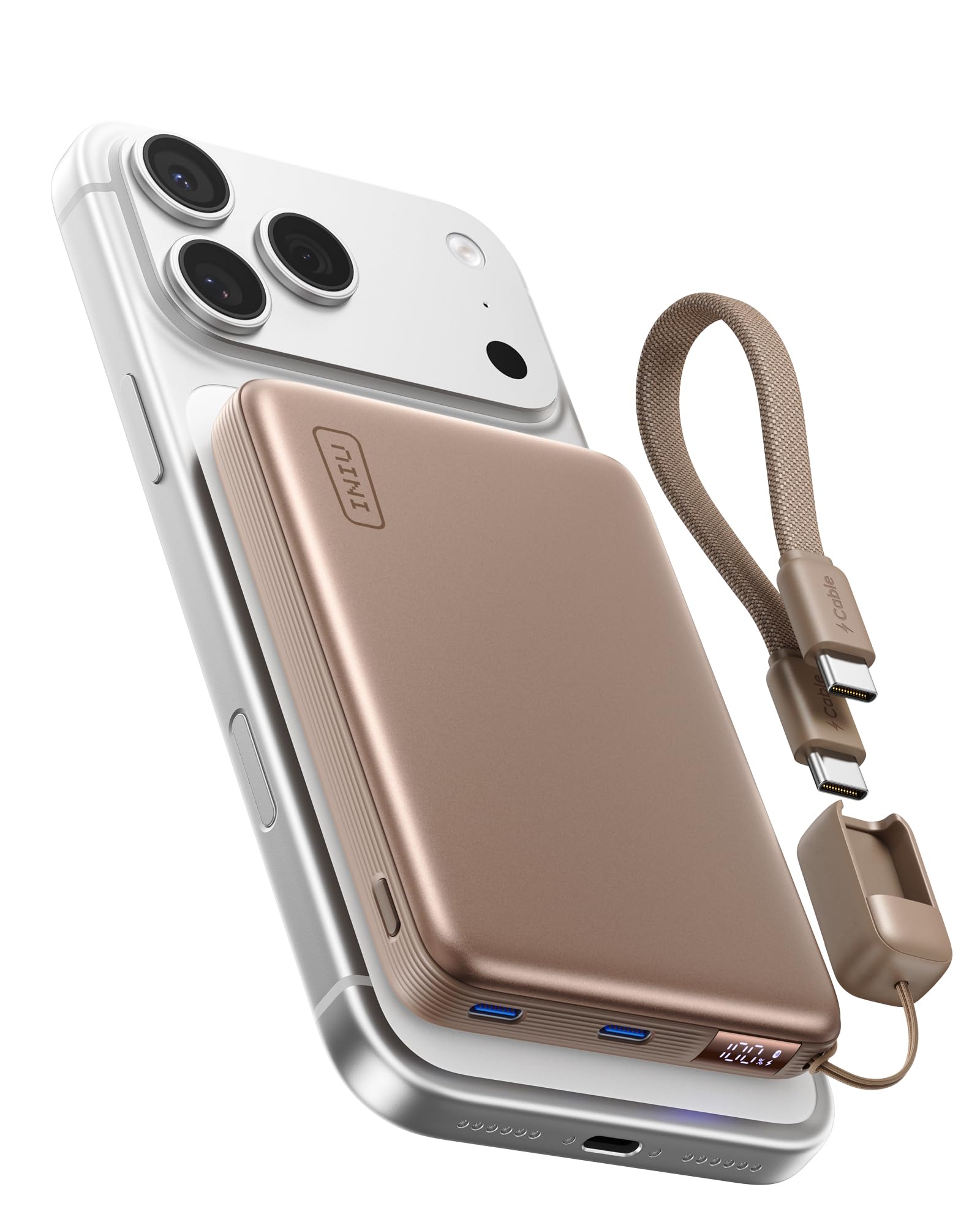 INIU P781 10000mAh MagSafe Power Bank in Brown