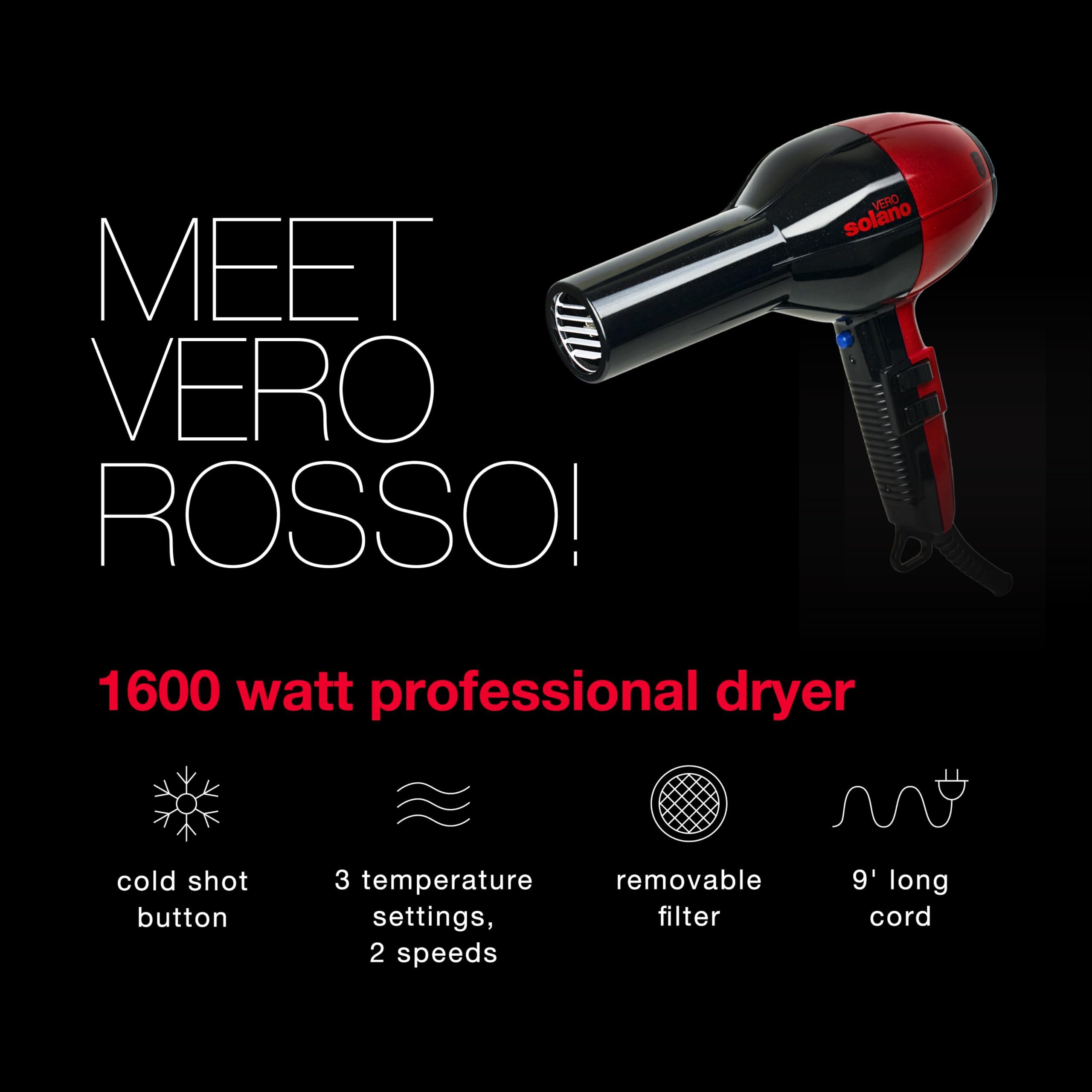 Amazon.com : Solano Vero Rosso Ceramic Ionic Hair Dryer - Fast