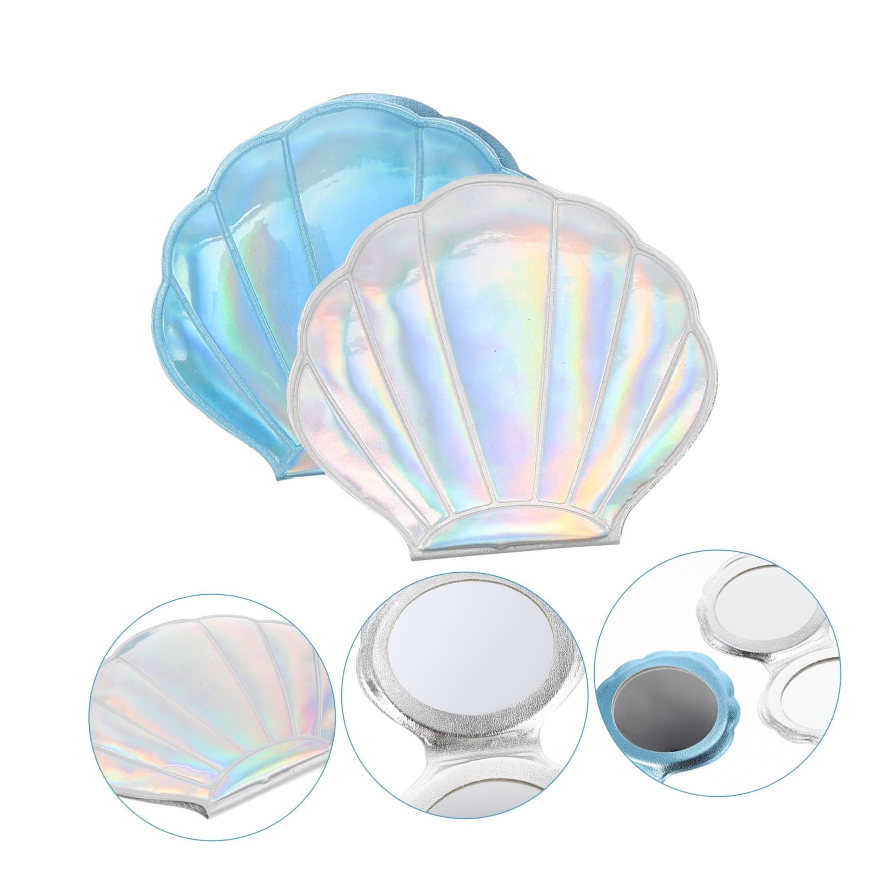 FRCOLOR 5 Set Di Specchietti Da Viaggio Leggeri Specchietti Tascabili A Forma Di Conchiglia Pieghevoli Per Ragazze Per Le Forniture Quotidiane 2 Pezzi*5