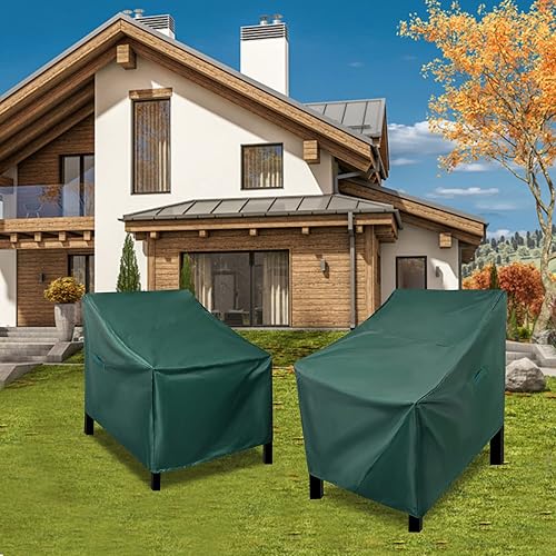 Miniatura 10 de RosieLily Fundas para sillas de patio, impermeables, resistentes, para exteriores, fundas para muebles de patio, apilables, fundas de asiento