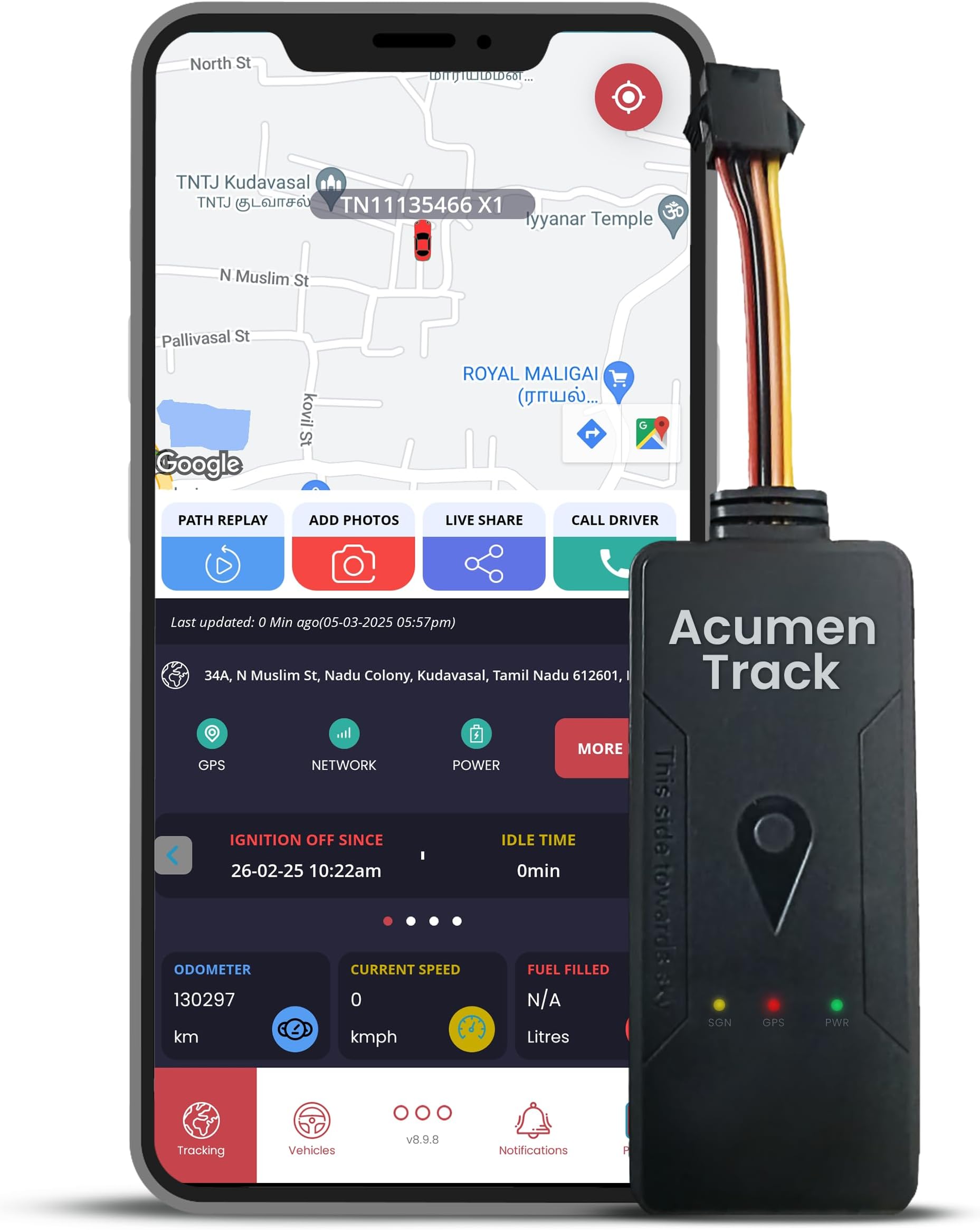 Acumen Track UC 900 (Remote Engine Lock) - Wired Hidden GPS Tracker with Real-Time Location Tracking,15+ Advanced Features for Car, Bike, Truck, and Bus โ 1 Year Free Premium App Subscription