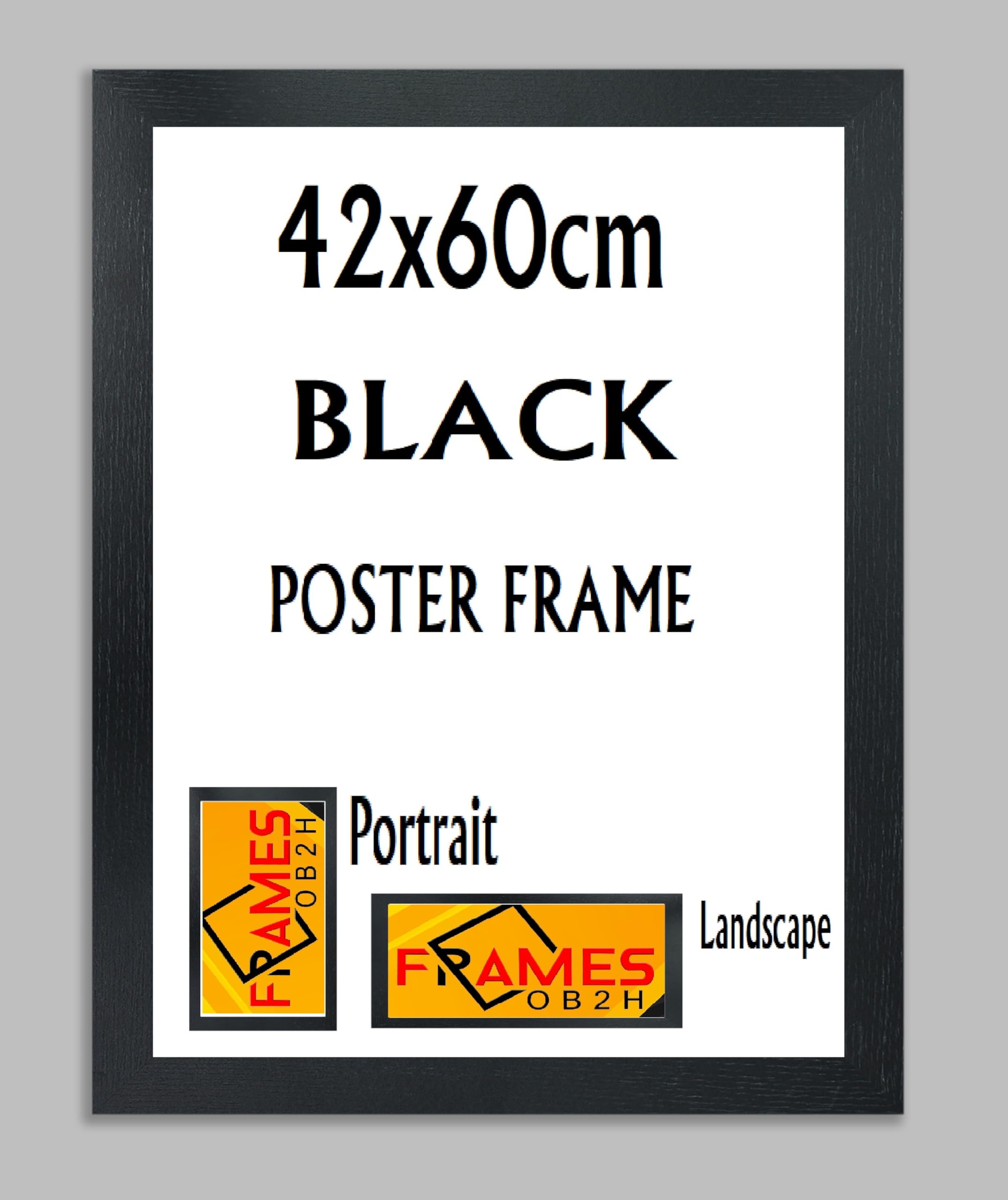 Black,Oak, Photo,Picture,Poster Frames, Portrait and Landscape Shatterproof Acrylic Glass Wall Hanging Frames (Black, 42x60cm)