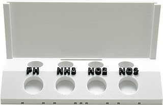 Aquarium Test Tube Holder with Rack - for API Freshwater Master Test Kit - 4 Slots Test Tube Rack – White