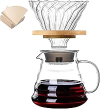 Cafeteira, Filtro v60, 600ml, Cafés Adequados para 1 a 3 Pessoas, Coador v60, Coador de Cafe Vidro, Clever Dripper, Kit Ca...