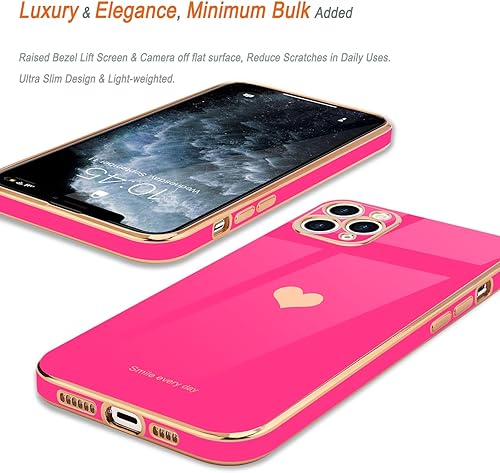 Miniatura 3 de Teageo Funda para iPhone 11 Pro Max para niñas y mujeres, lindo corazón de amor, cubierta trasera suave, protección completa elevada, protección