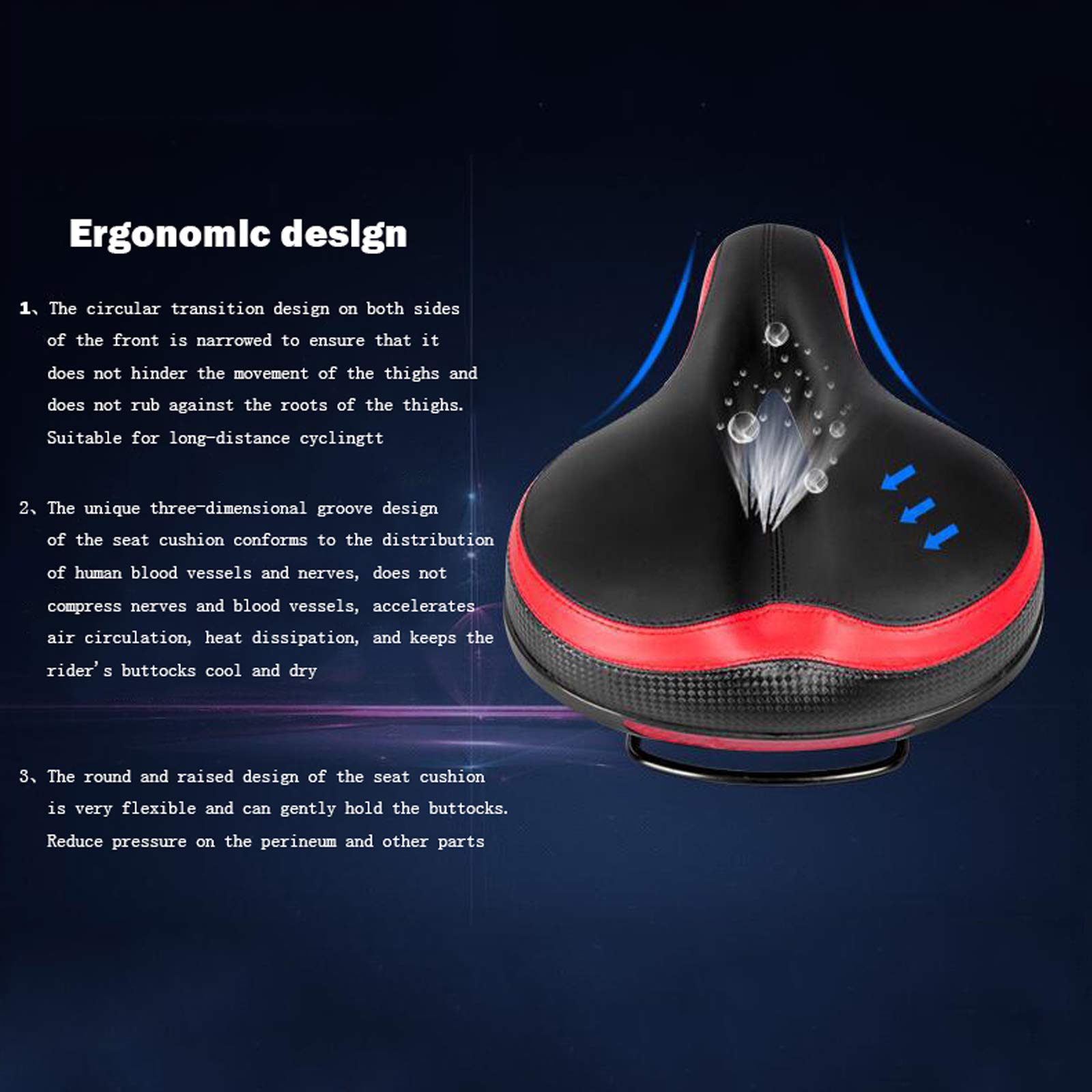 Selle De Vélo Confort Off Bike, Rembourrée, Taille Universelle, Noire