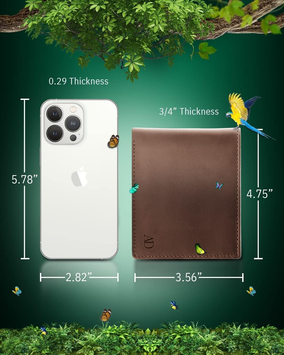 Vegan Leather Bifold Wallets For Men - Cruelty Free Non Leather Mens Wallet With ID Window RFID Gifts For Him