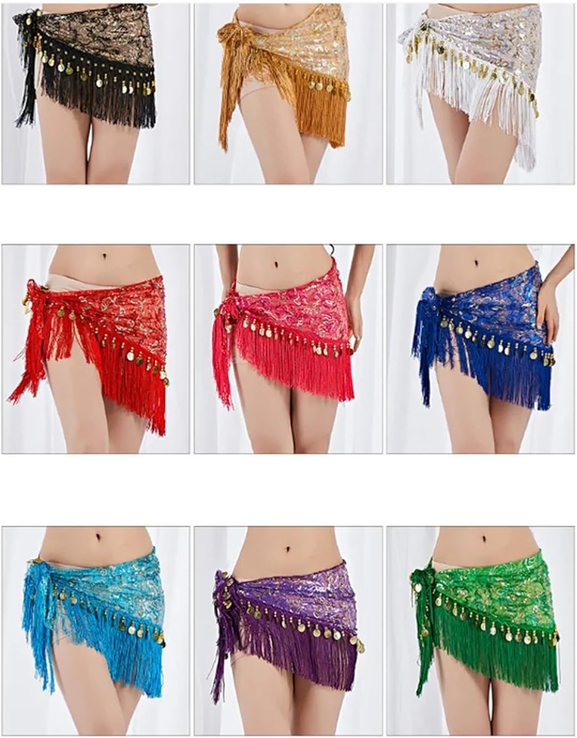 Bellydance Hip Scarf Belt Skirt Dancing Towel Lesson Wear Costume Cloth