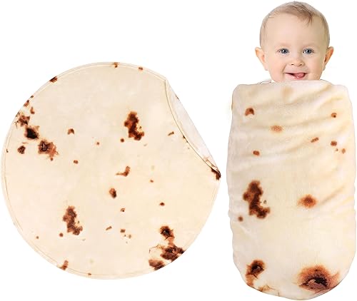 SeaRoomy Manta Burrito para Bebé, Manta Envolvente de Tortilla para Bebé, Mantas Suaves y Redondas de Burrito Tortilla para Niños y Niñas Recién