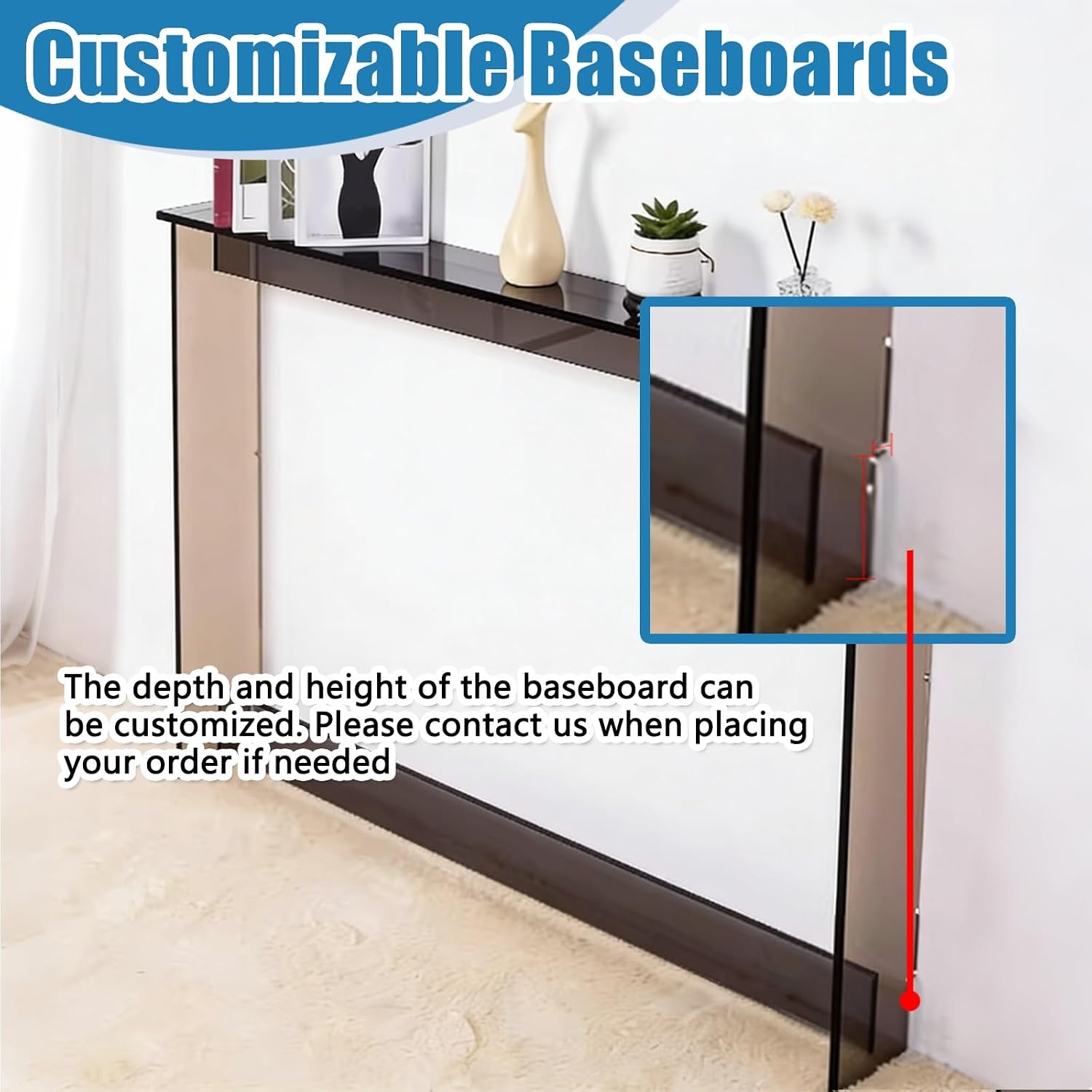 LZMZMQ Narrow Long Back Table for Couch Acrylic, Small Spaces Open Storage Shelf for Bedroom, Interior Thin Behind The Sofa Side Tables(2pcs)