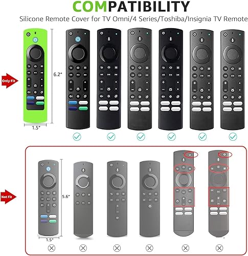 Miniatura 9 de Paquete de 3 fundas de silicona para mando a distancia Firestick 4K Max (2ª), Toshiba, Insignia, serie 4, control remoto Pioneer, antideslizante, a