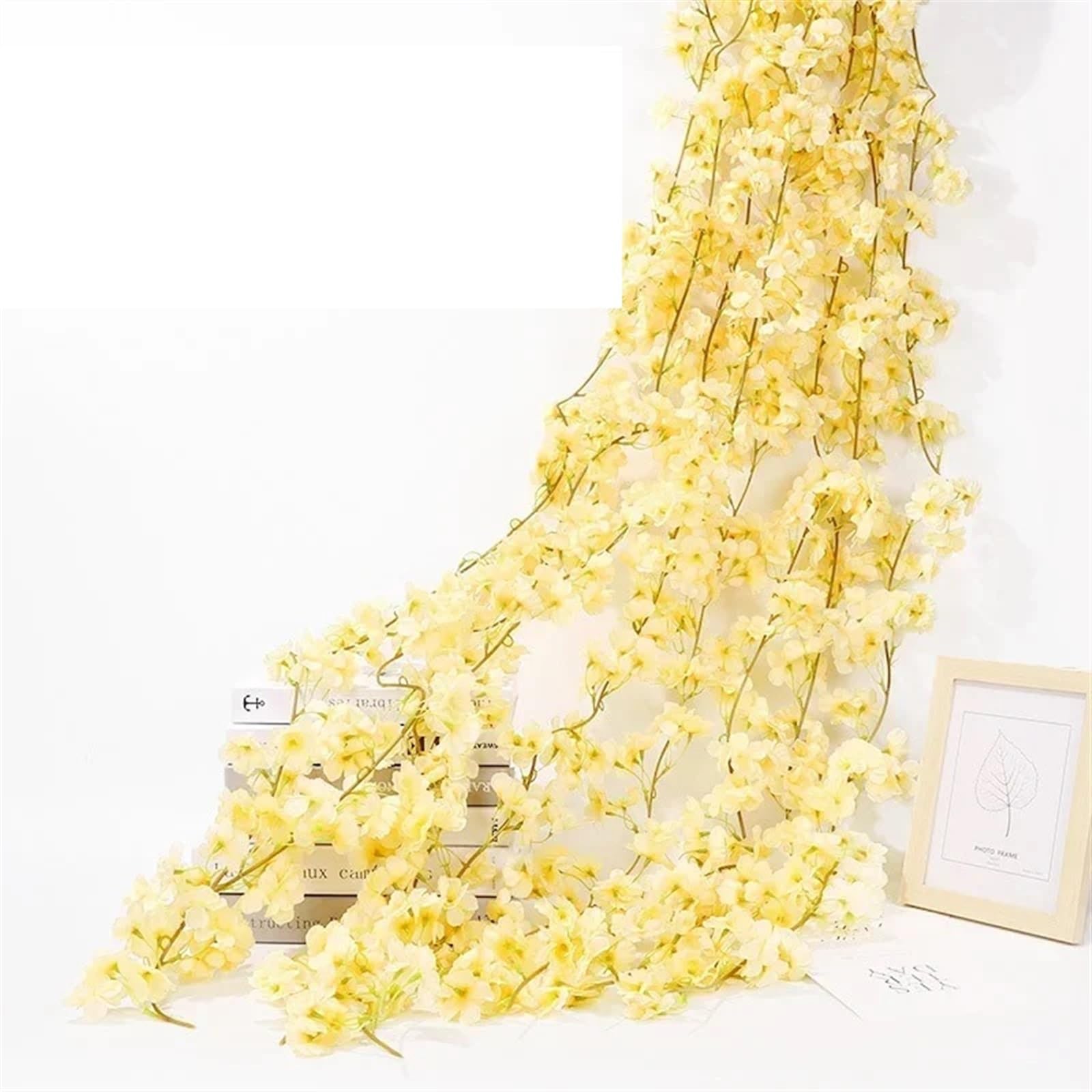 MNUvxzaewf Sakura Rattan Christmas Ornament Hanging Garland Wedding Home Decoration(1.8m champagne)