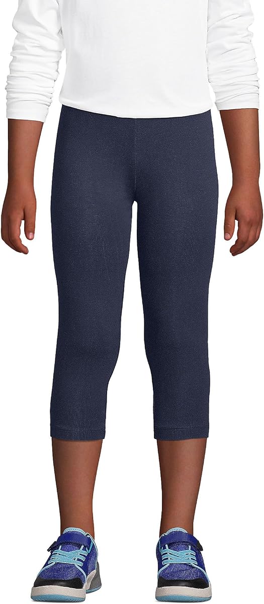 Lands' End Girls Tough Cotton Capri Leggings