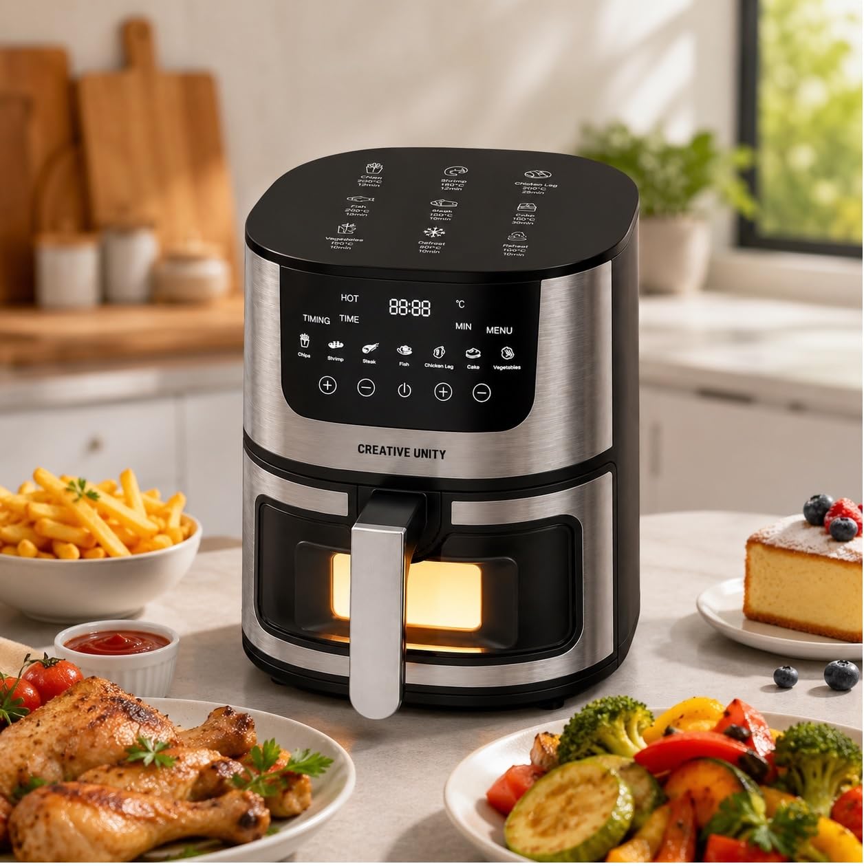 C UNITY 15L Digital Air Fryer | 2800W High Power | Large Family Air Fryer | Glass Viewing Window | Digital Touch Control | 360° Rapid Air Technology | Oil-Free Healthy Cooking |-image-31