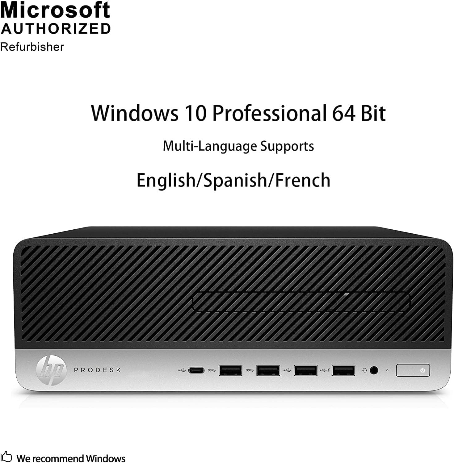 Тыл view of the HP ProDesk 600 G4 SFF Desktop Computer with labeled ports.