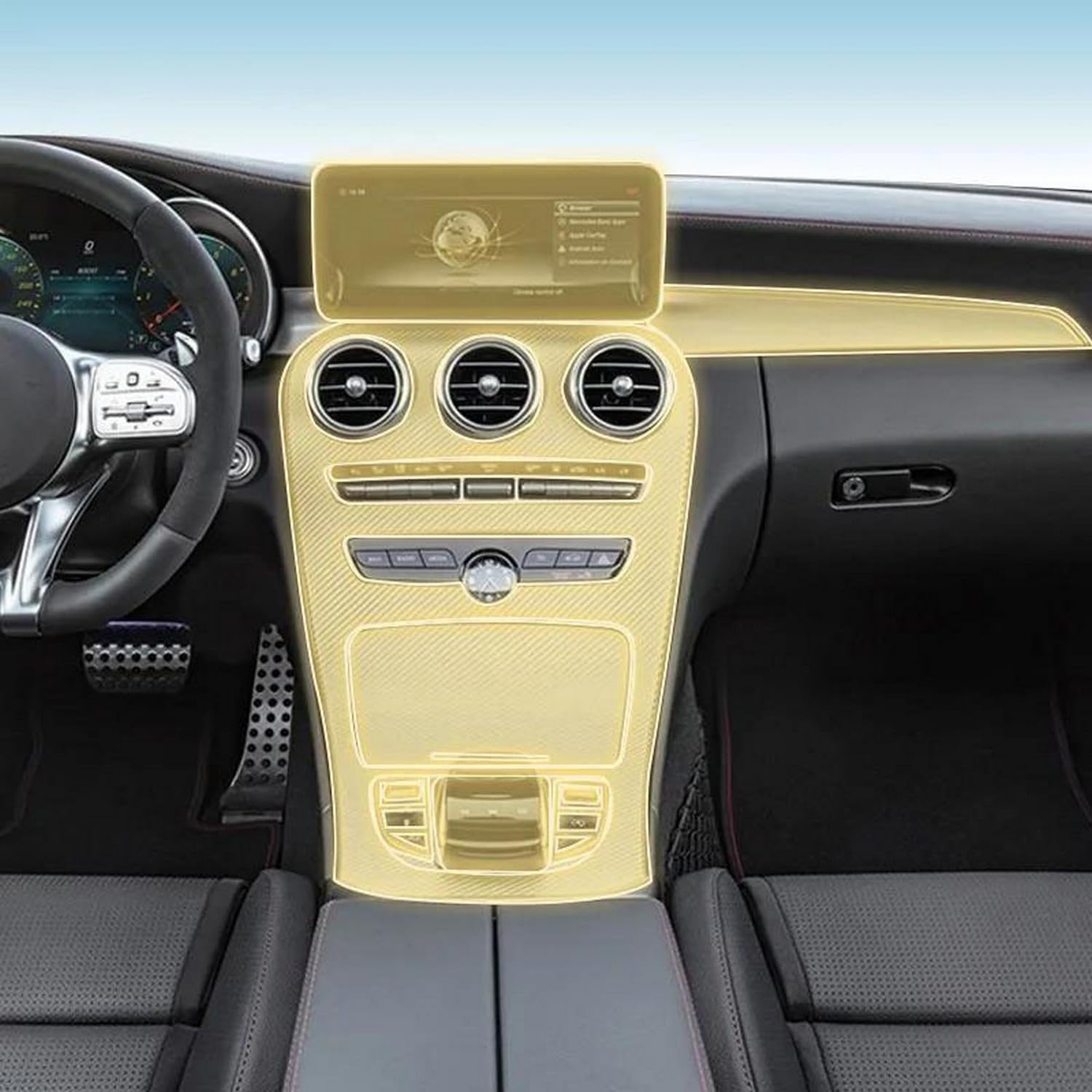 Film PPF intérieur pour Mercedes Classe C AMG : éliminez les rayures sur le TPU