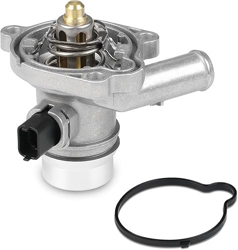 Conjunto de carcasa de termostato de refrigerante de motor de aluminio compatible con Chevy Cruze 2011-2016 Trax Sonic Buick Encore 2011-2016,