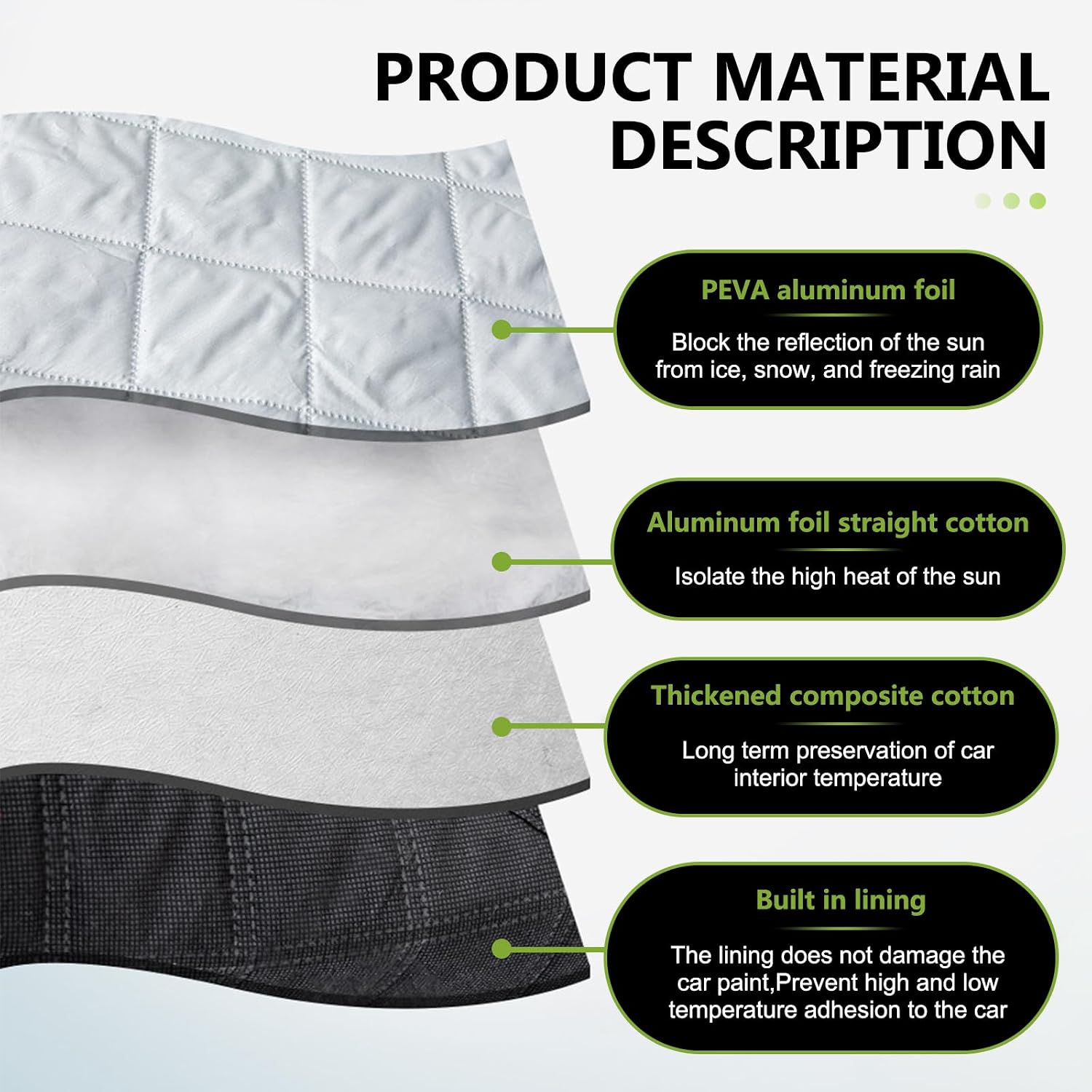 Car Windshield Cover for Ice and Snow, Car Front Windshield Cover, 59" x 27.5" 190T Coated Cloth Car Protective Cover, Car Sunshade and Snow Cover, Universal for Most Cars (Silver)