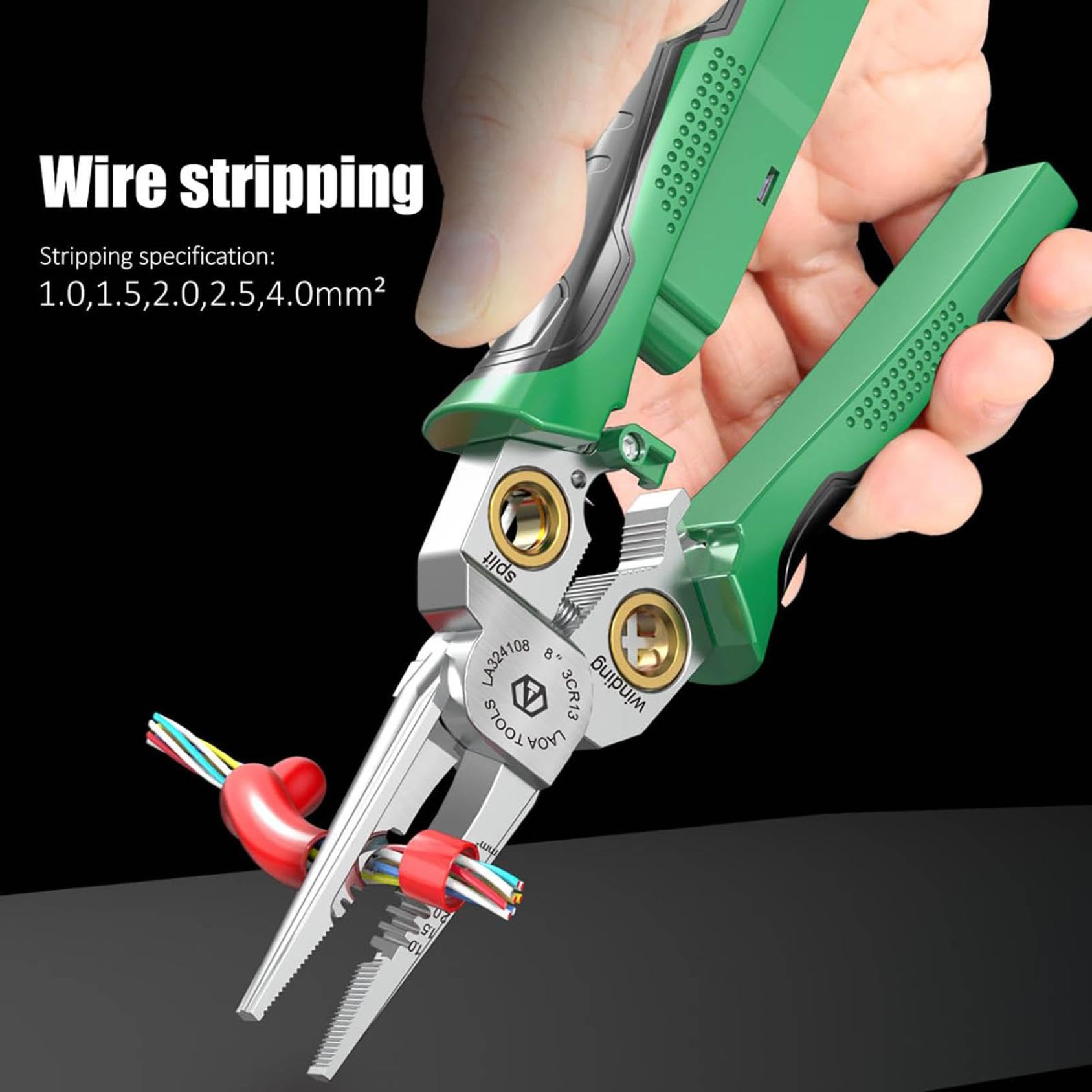 8-in-1 Multifunctional Wire Stripper With Voltage Test - Electrician Pliers With Electricity Measurement