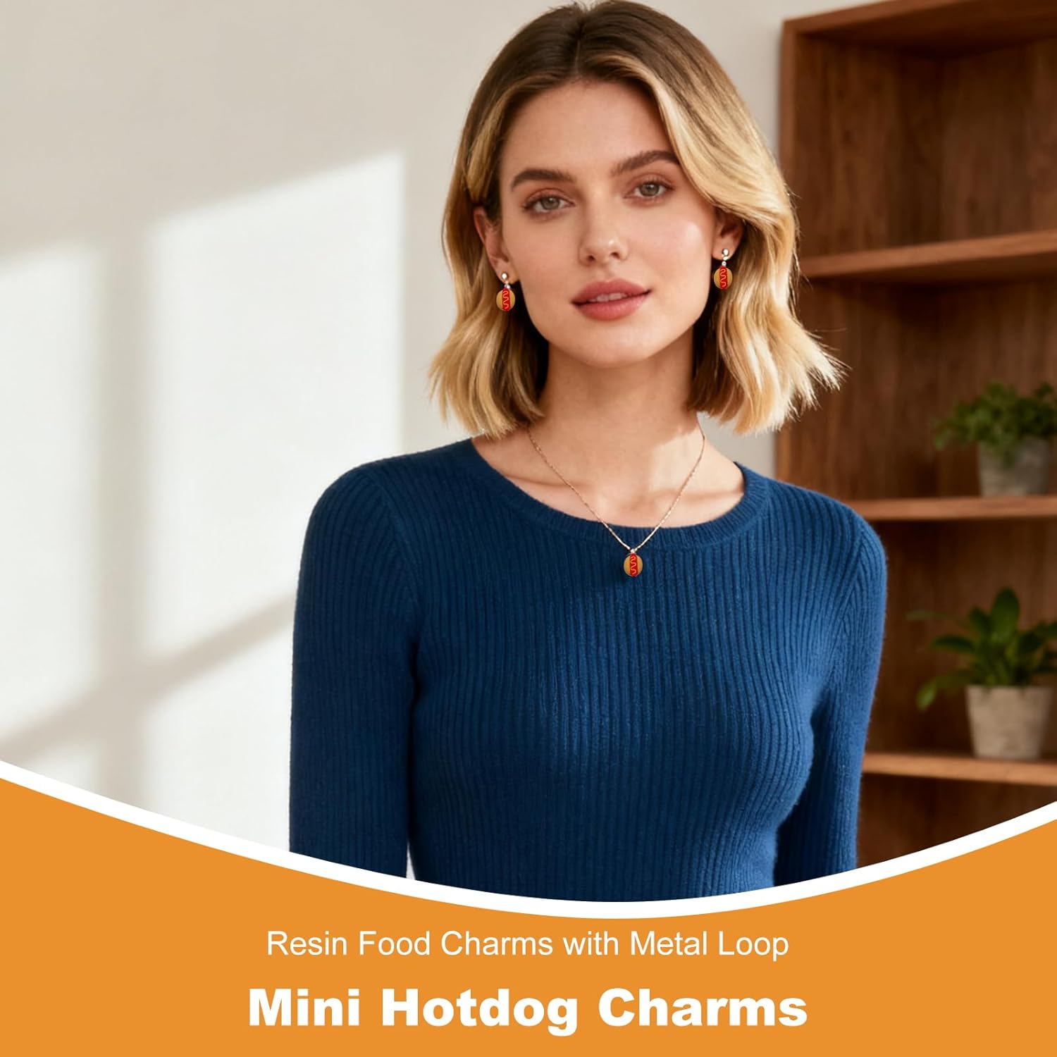 NIIIYTYB 20pcs Mini Hotdogs Food Beads and Resin Charms for Jewelry Making Hot Dog Charms for Bracelets Necklaces Keychains and Decorations Bulk DIY Accessories for Creative Craft Projects - Image 3