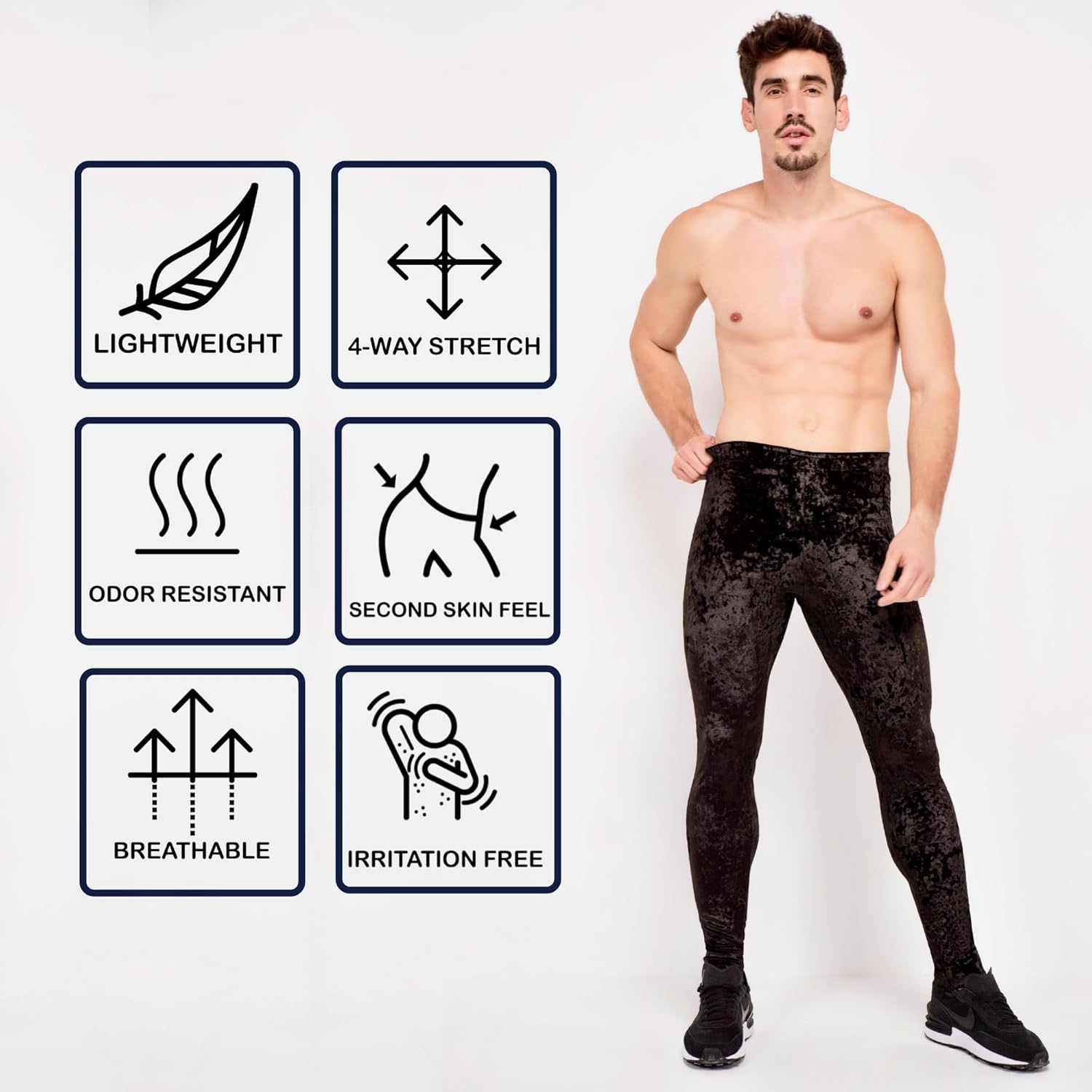 Kapow Meggings Velvet Material Mens Leggings - Image 4