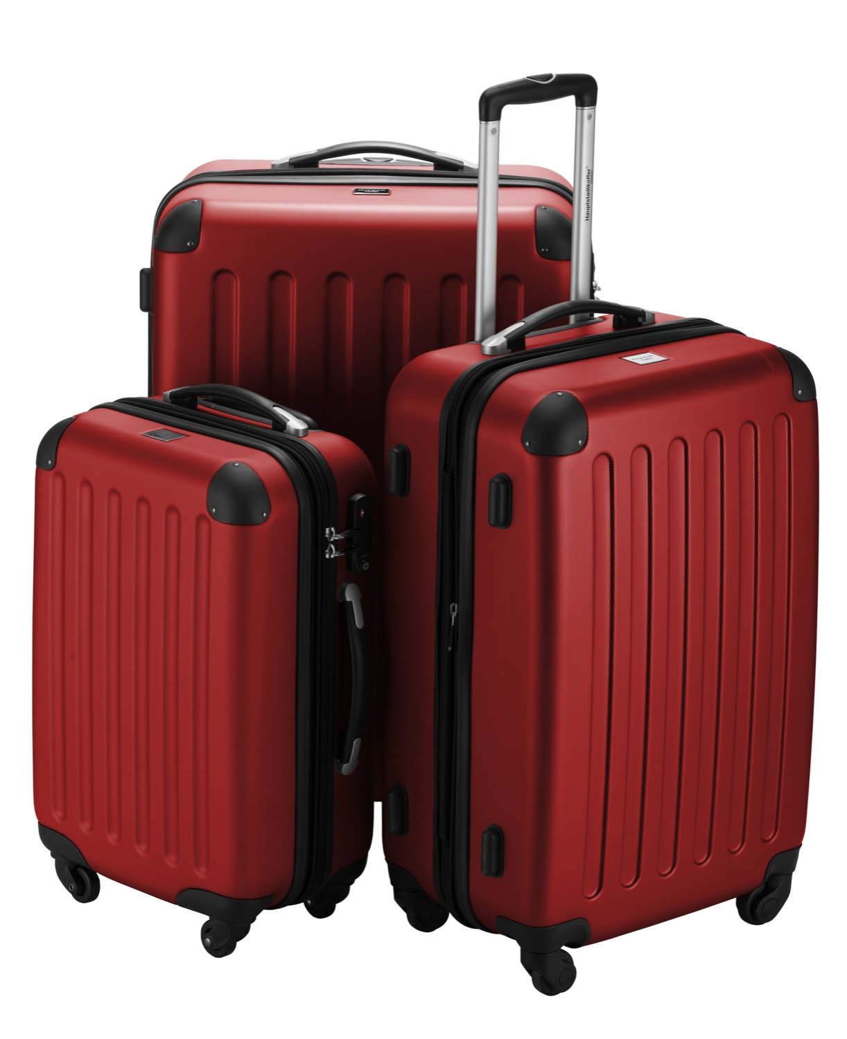 Hauptstadtkoffer Spree - 3Er Koffer-Set Trolley-Set Rollkoffer Reisekoffer, Tsa, (S, M L), Set di Valigie, 75 Cm, 259 Liters, Rosso (Rot)