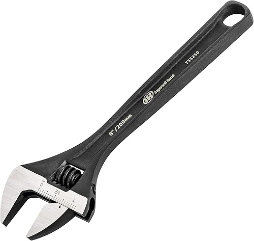 Ingersoll Rand - Llave ajustable de 8 pulgadas, acero CR-V con acabado de fosfato negro resistente a la corrosión, escala métrica y SAE, patrón