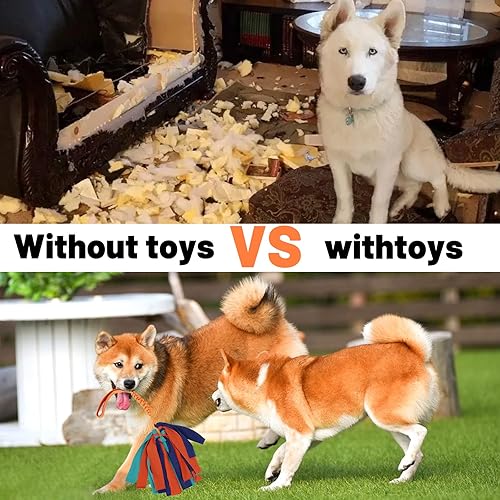 Vista 12 de wodoca Juguetes interactivos para perros, juguetes de cuerda para perros para masticadores agresivos, juguetes resistentes para perros de tira