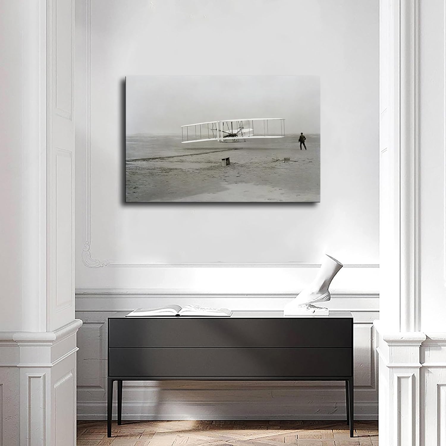 Wright Brothers First Flight Aviation History Orville Wright Poster Decorative Painting Modern Picture Canvas Wall Art Bedroom Office Living Room Decoration (16x24inch Unframed) image 2