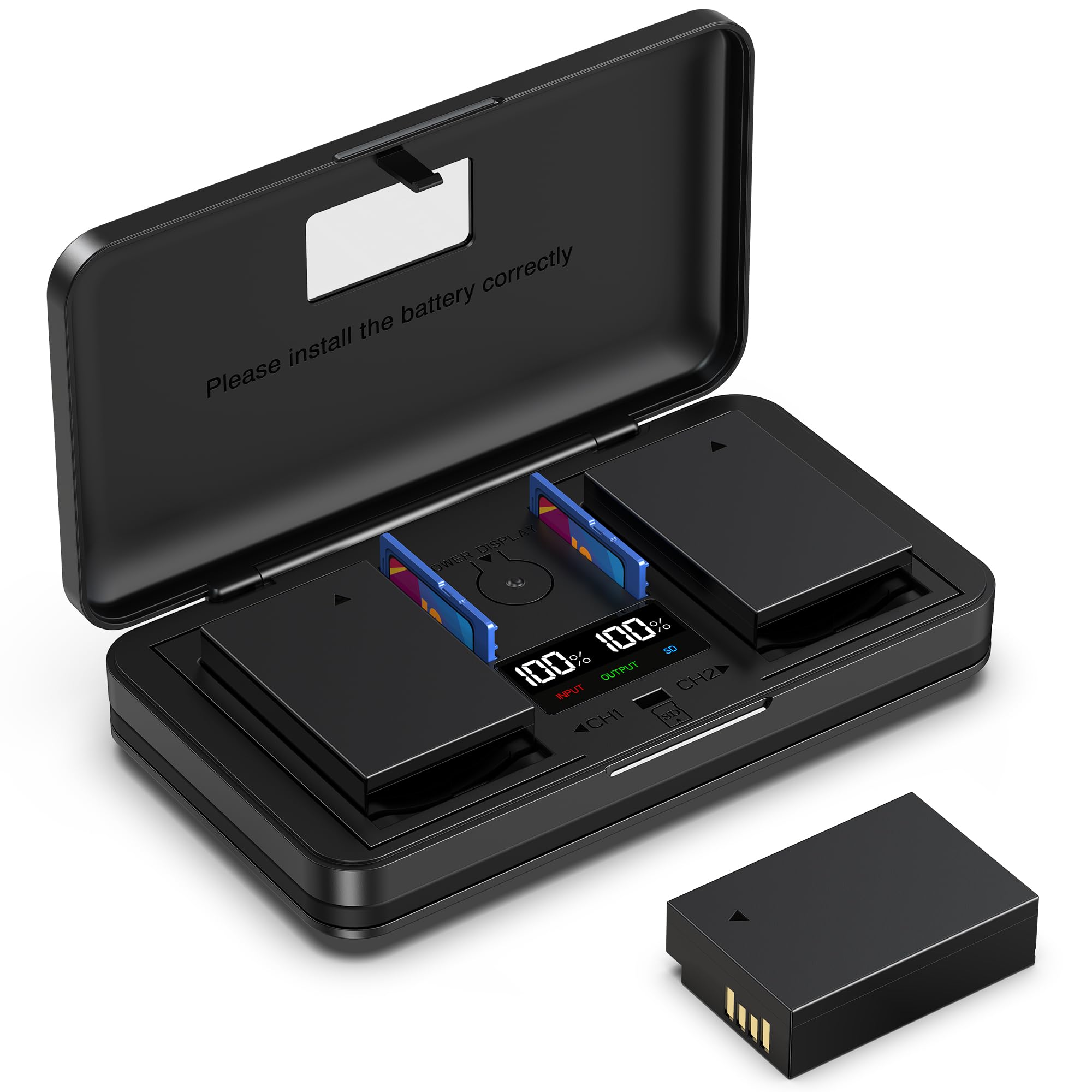 LP-E17 (1200 mA) Juego de cargador multifuncional para cámara (incluye dos baterías) compatible con Canon EOS 200D/200D2 M3/5/6 750D/760D/800D/850D/8000D/9000D/77D T6i/T6s/X8i/T8i/T7i
