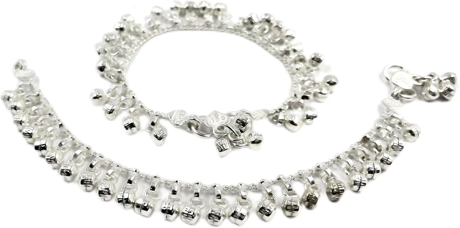 700 Silver Traditional Bell Anklet - Style#02