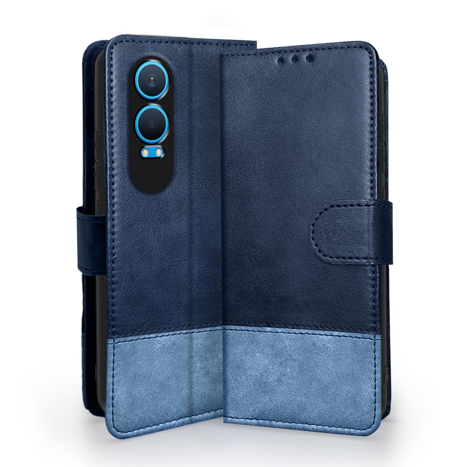 Pikkme Flip Cover | Dual-Tone PU Leather Finish | Wallet Style & Stand | Magnetic Flip Case for OnePlus Nord CE 4 Lite 5G (Navy & Light Blue) (B0D89L1XFS) Amazon Price History, Amazon Price Tracker