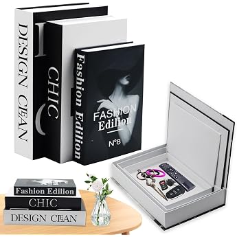 Decorative Books for Home Decor Set of 3 Decorative Book Storage Box Nesting Book Box Stacking Book Box Fake Books Decorative for Home Coffee Table Decorative Books for Office 3-Piece Books Box D