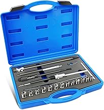 21-Piece Injector Sealing Seat Cutter Set, Tool Set for Diesel Injectors Cleaning and Repair Set with 13 Cutters, 19 mm Injector Cutter and Injector Sealing Ring Extractor