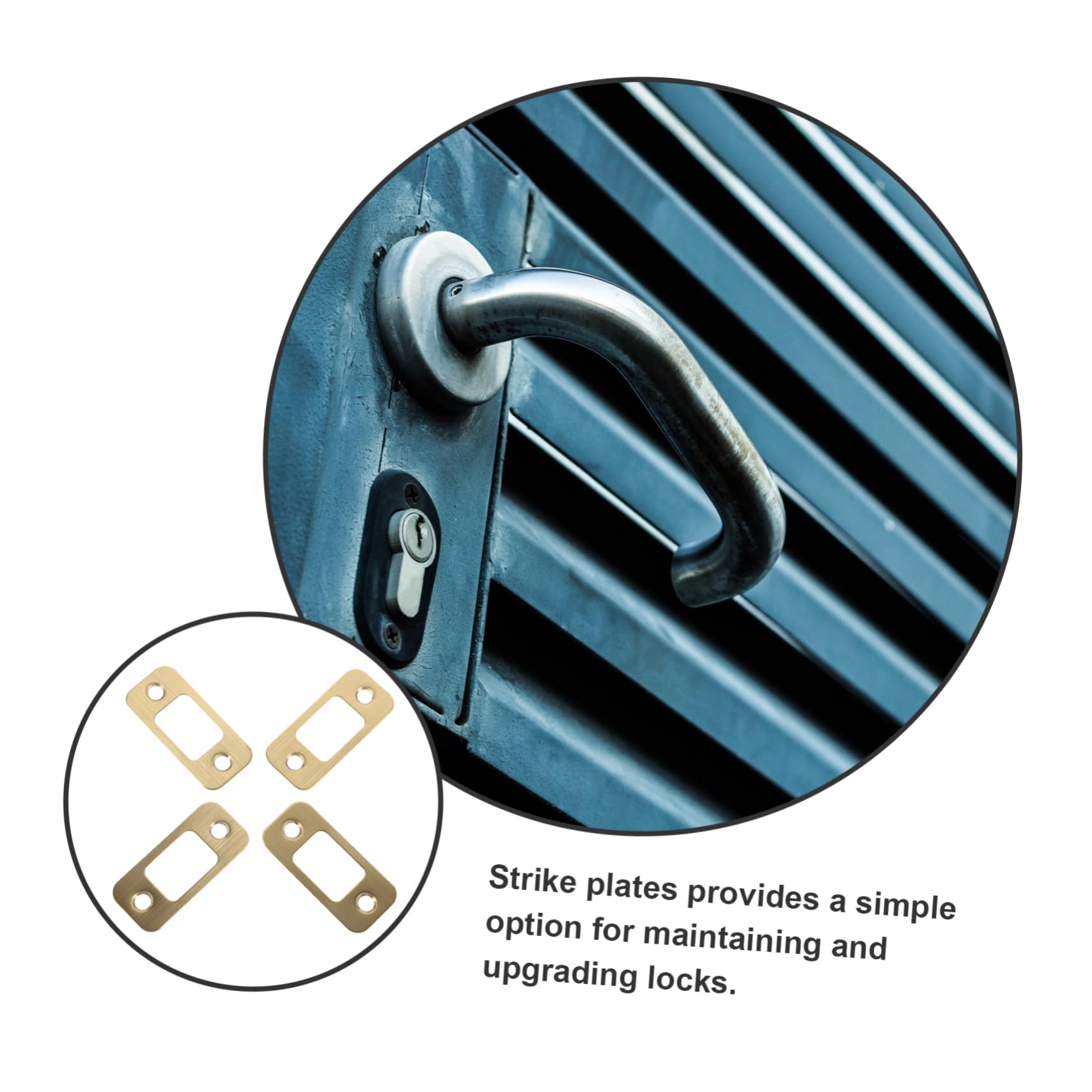 OSALADI 20pièces Plaques De Gâche De Sécurité Lot Pour Renforcement De Porte Compatible Avec Divers Pênes Finition Dorée Résistantes à Pour Usage Résidentiel Et Commercial