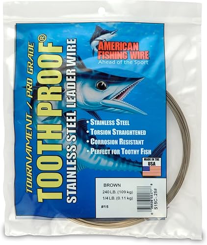 Alambre de pesca simple de acero inoxidable American Fishing Wire a prueba de dientes