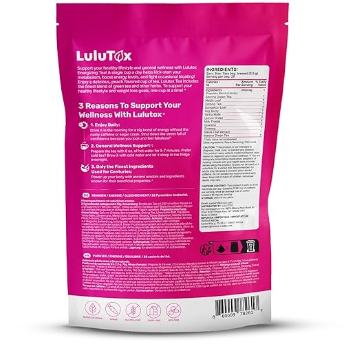 Miniatura 2 de LULUTOX Té Detox - Mezcla de hierbas con diente de león, ginseng y jengibre, soporta un peso saludable, salud digestiva, vegano, totalmente natural,