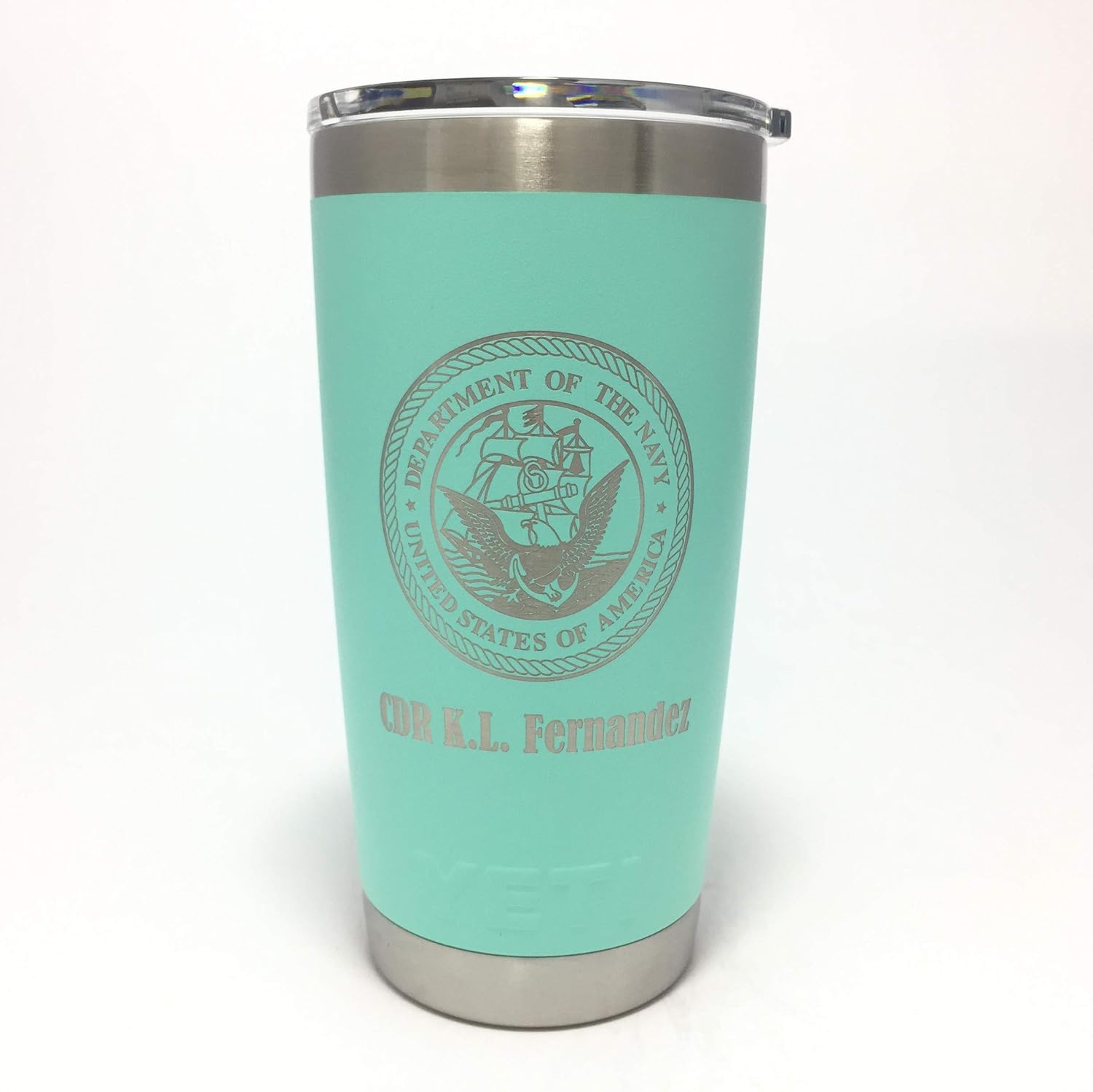 Yeti Rambler Laser Engraved with US Department of the Navy Seal