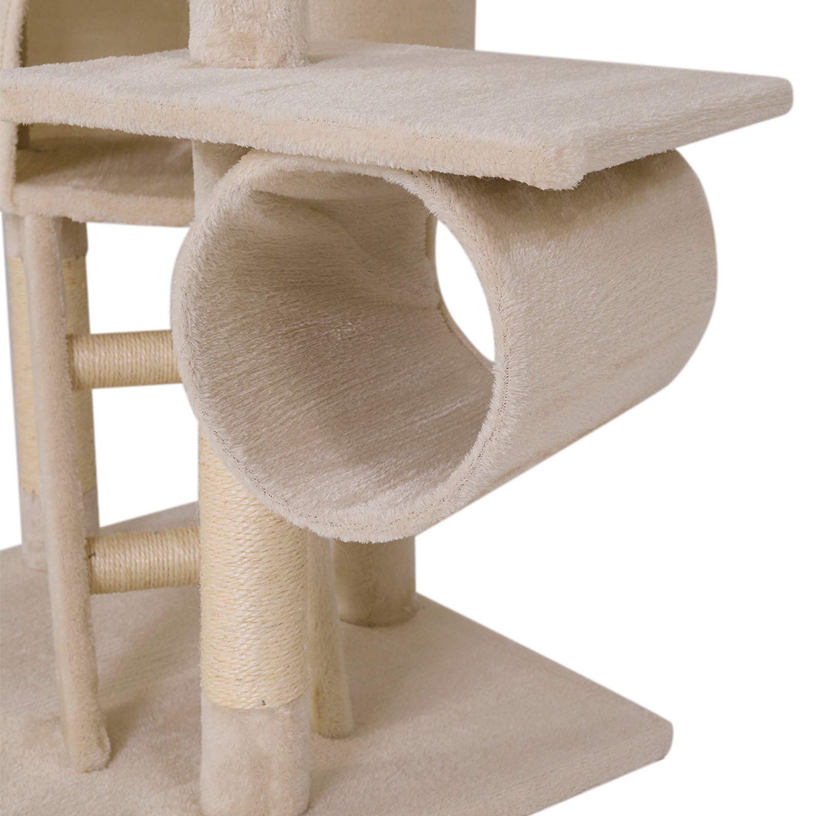 lionto Tiragraffi per Gatto XXL Albero Tiragraffi Gatto Gioco Giocattolo Gatti Altezza Regolabile 230-250 cm, Beige
