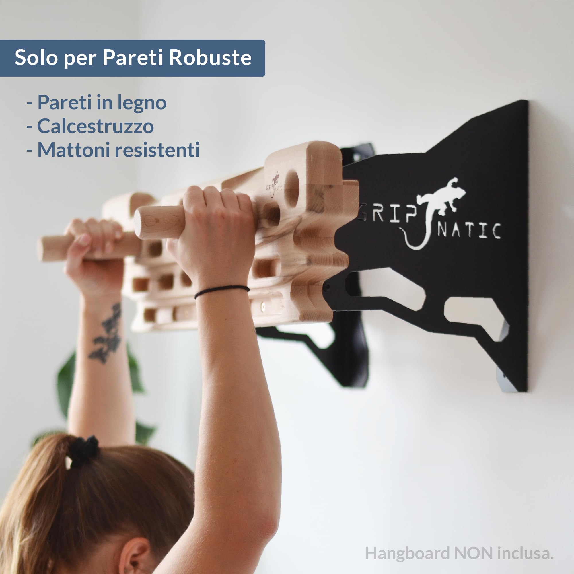 Supporto da Parete per hangboard – Staffa a Muro per Tavole da Arrampicata – Compatibile con Fingerboard Standard – capacità di carico 120 kg