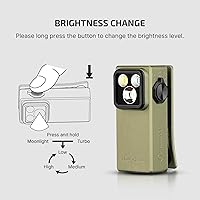 Vista 5 de OLIGHT Oclip Ultra EDC - Linterna con clip EDC, 530 lúmenes recargable con carga tipo C, combina luz de inundación, foco y UV, luces magnéticas