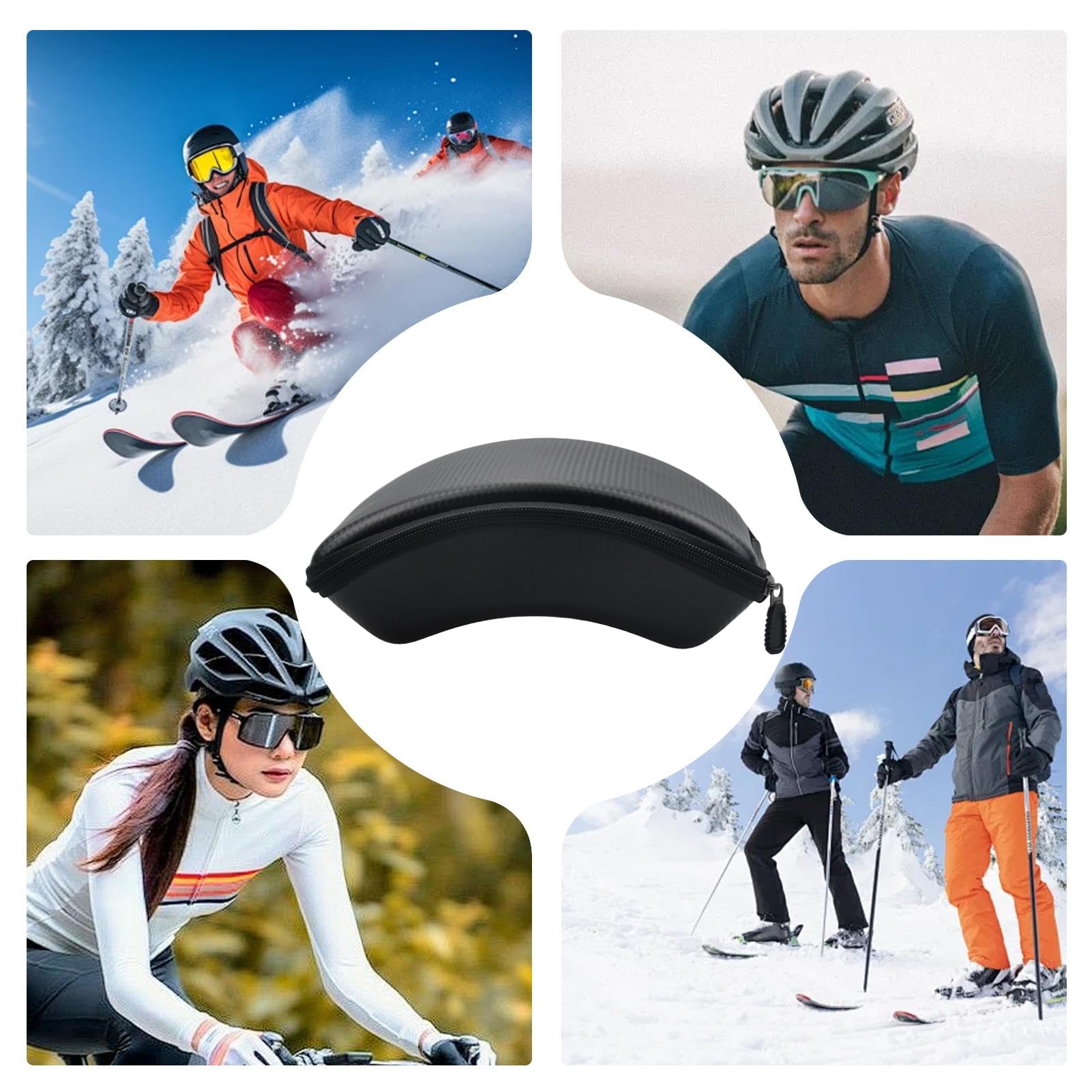 Skibrillenetui für Kinder, wasserdichte Tragetasche, Reise-Tragetasche für Snowboardbrillen, große Kapazität, Sportbrillen-Organizer-Box