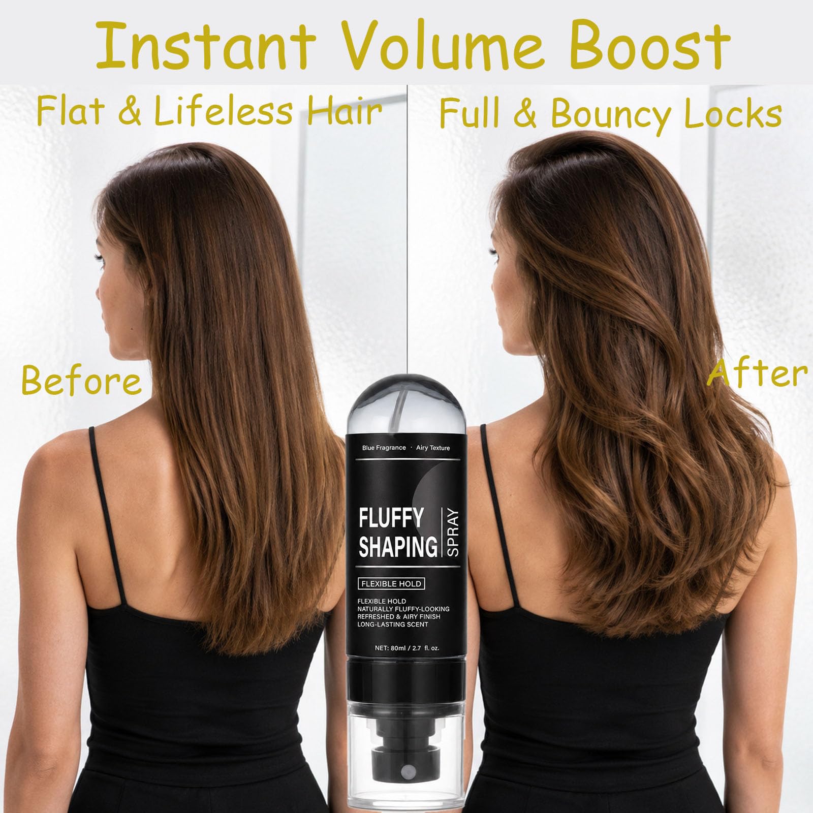 Soffice Spray Modellante per Capelli, Spray Regolante Volumizzante per Capelli Fini, Texture Rimbalzante Leggera Profumata di Pesca, Sollevamento Istantaneo delle Radici e Tenuta Flessibile di (8PCS)