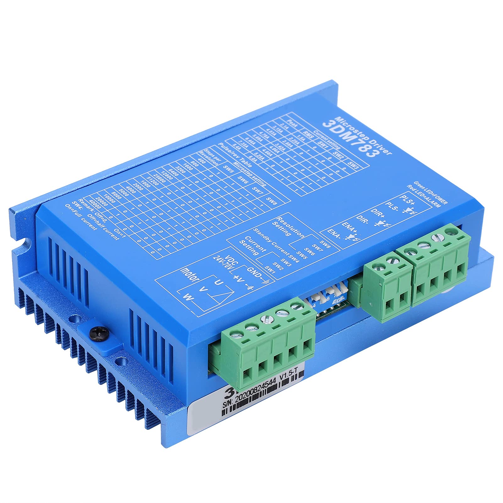 Aramox 3DM783 Sterownik Krokowy, Aluminiowy 3-fazowy Mikrokrokowy Kontroler